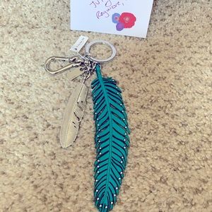 Coach multi feather bag charm Turquoise/teal